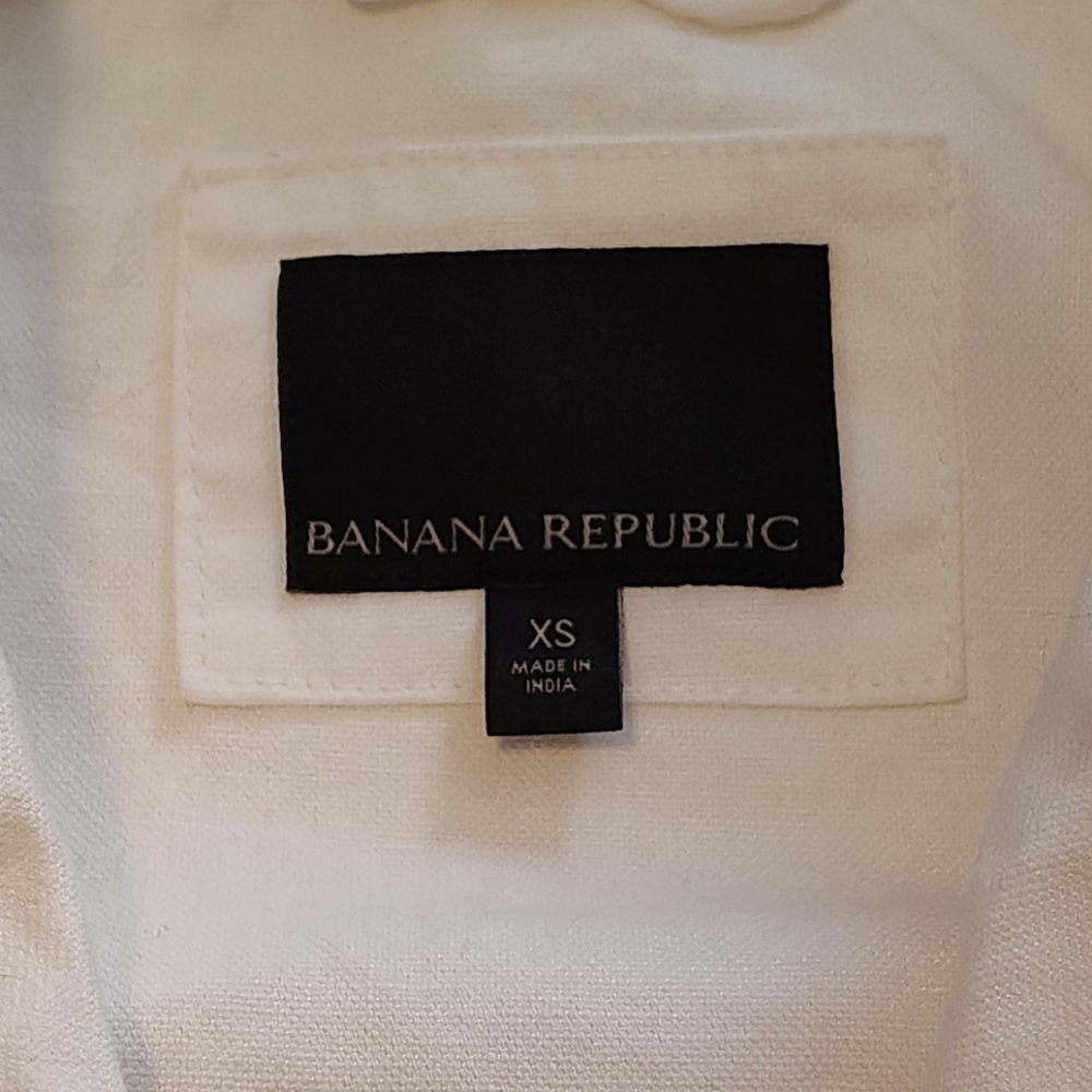Banana Republic Jean Jacket, Women White Denim, Zip Up, Collar, Pockets, XS - Picture 2 of 12